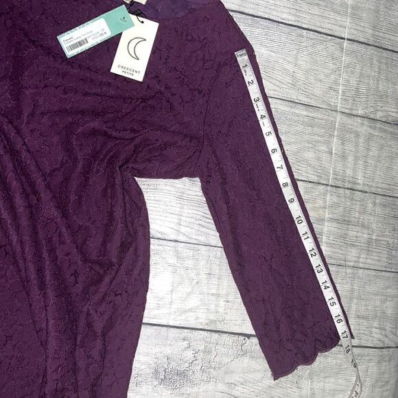 NEW Stitch Fix Crescent Halladay Scalloped Trim Shift Dress Dark Purple sz S SP - Picture 7 of 8